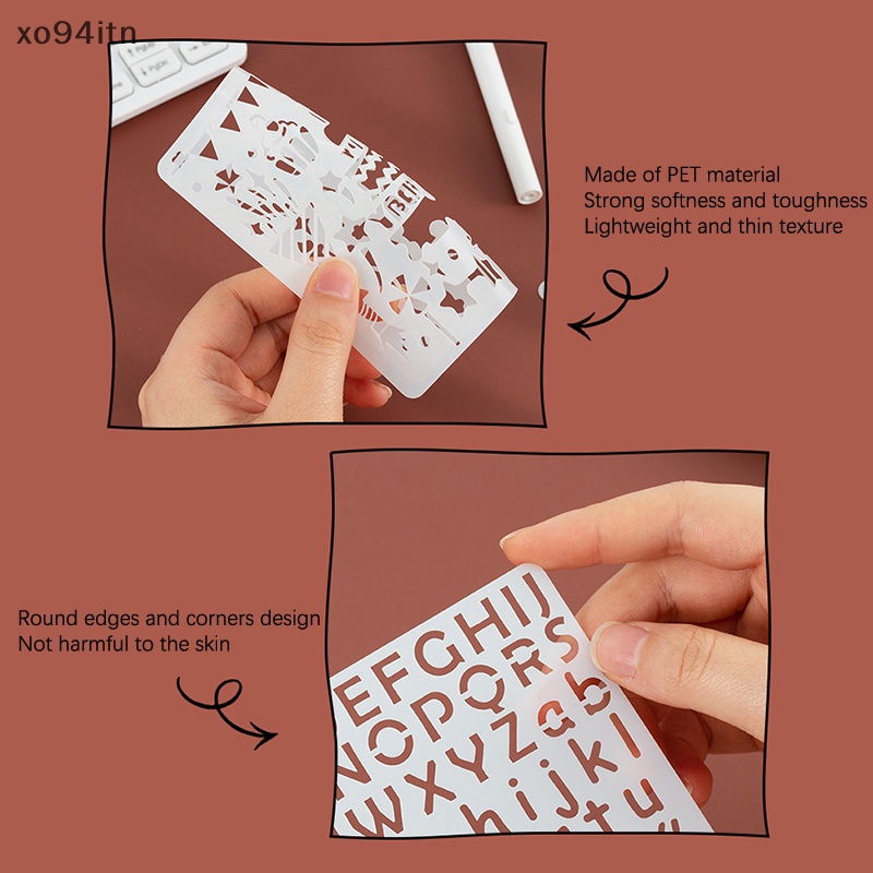 Set 5 Tấm Khuôn Vẽ Họa Tiết Giáng Sinh Dễ Thương Dùng Để Trang Trí Sổ