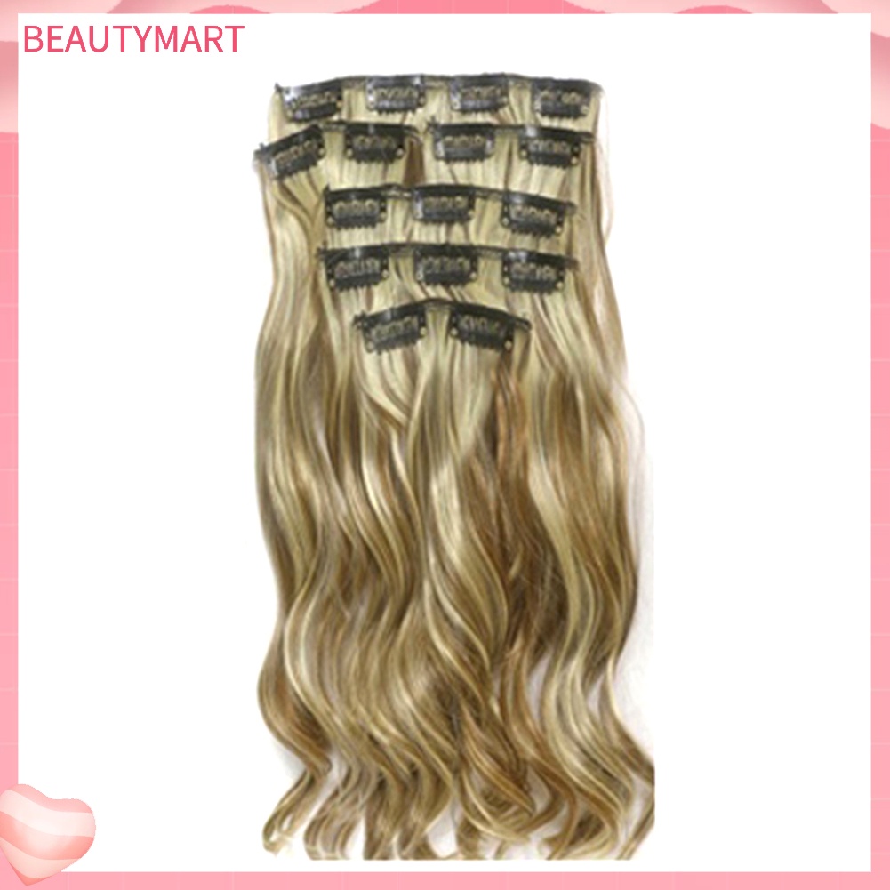 Bộ Tóc Giả Dài / Xoăn / Thẳng Kèm 16 Kẹp Thời Trang Dành Cho Nữ