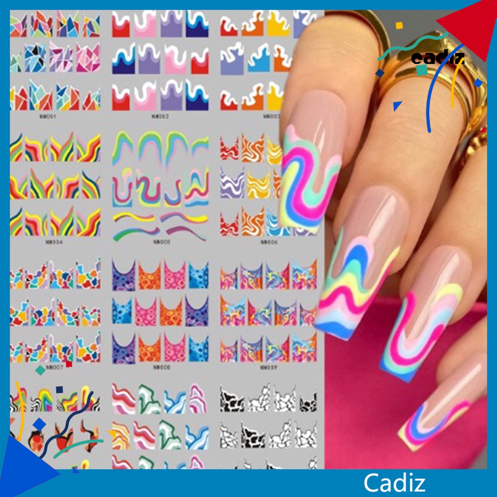 Bộ 12 Miếng Dán Trang Trí Móng Tay Nghệ Thuật Tự Dính Không Phai Màu