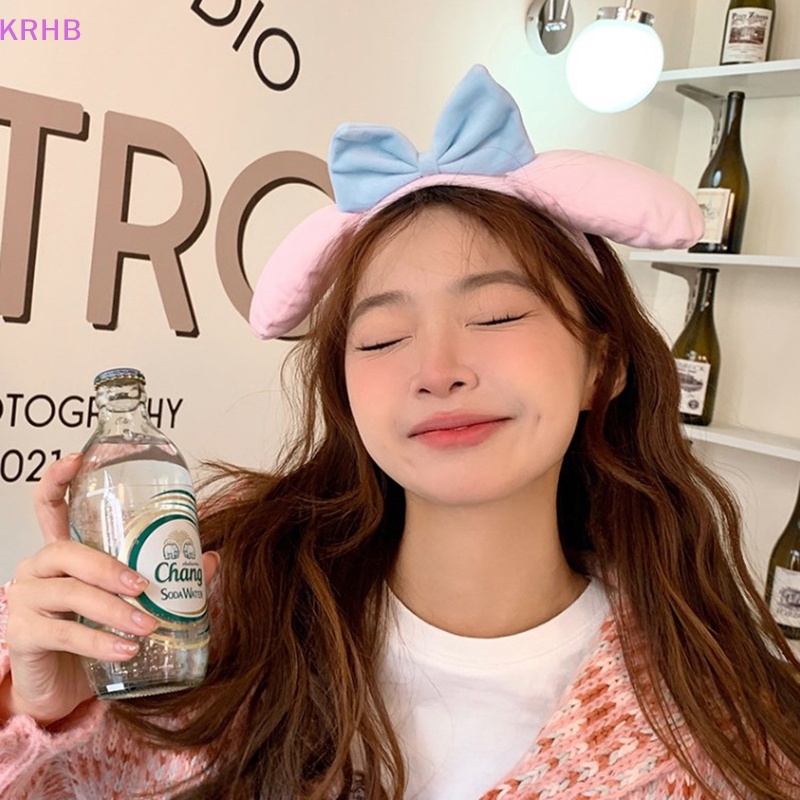 Băng Đô Cài Tóc Kiêm Khẩu Trang Rửa Mặt In Họa Tiết Hoạt Hình Kuromi My Melody Hello Kitty Dễ Thương Thời Trang Cho Bé Gái Mới