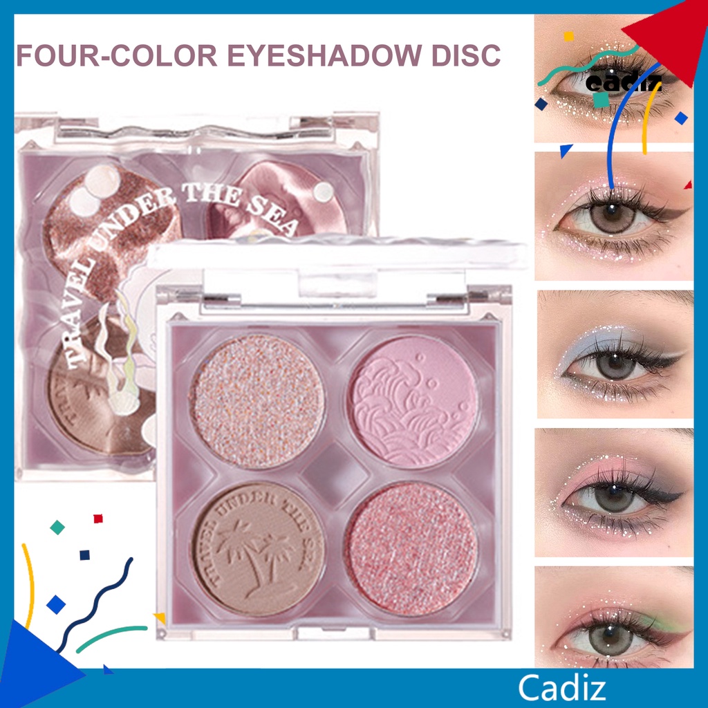 Phấn Mắt Bốn Màu Lì Và Màu Nhũ Ngọc Trai Lâu Trôi