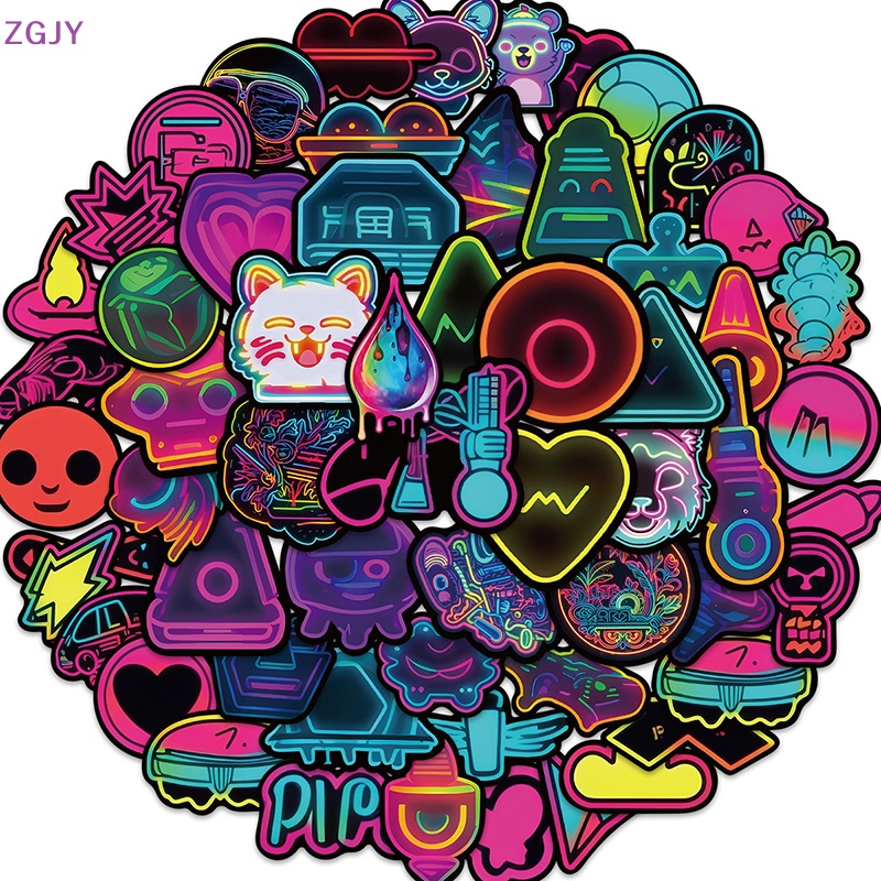 Bộ 60 Miếng Dán Họa Tiết Graffiti Dễ Thương Dùng Trang Trí Vali / Laptop / Điện Thoại Mới