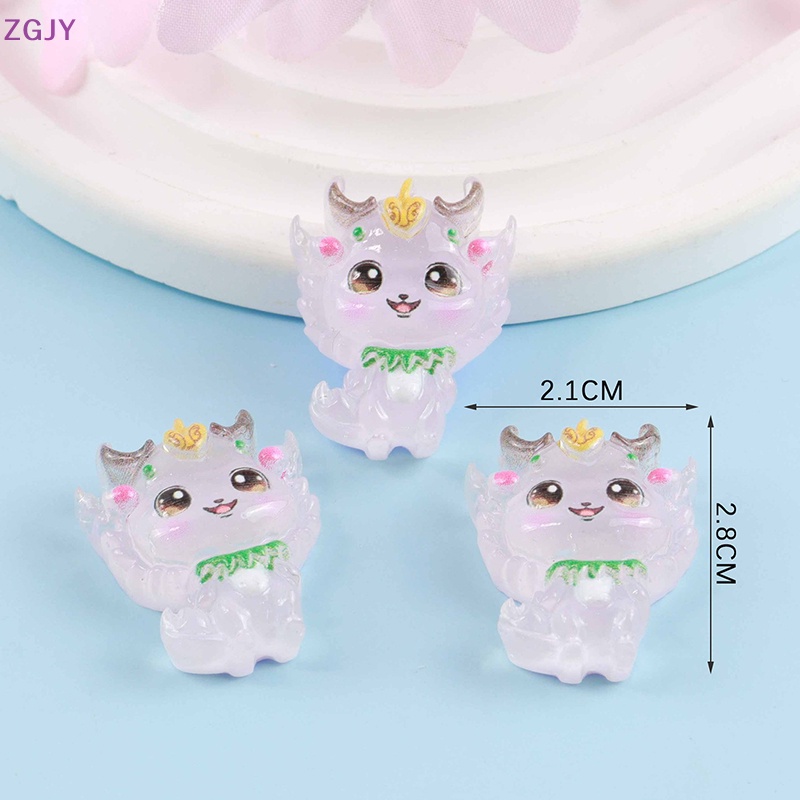 Set 2 Kẹp Tóc Hình Rồng Dạ Quang Bằng Nhựa Resin Dễ Thương DIY Mới