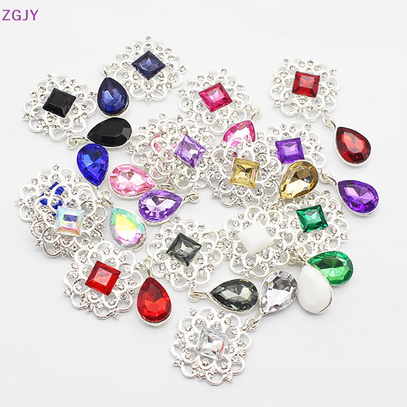 Nút Hợp Kim 25 * 45MM Đính Đá Trang Trí Hộp Quà Đám Cưới