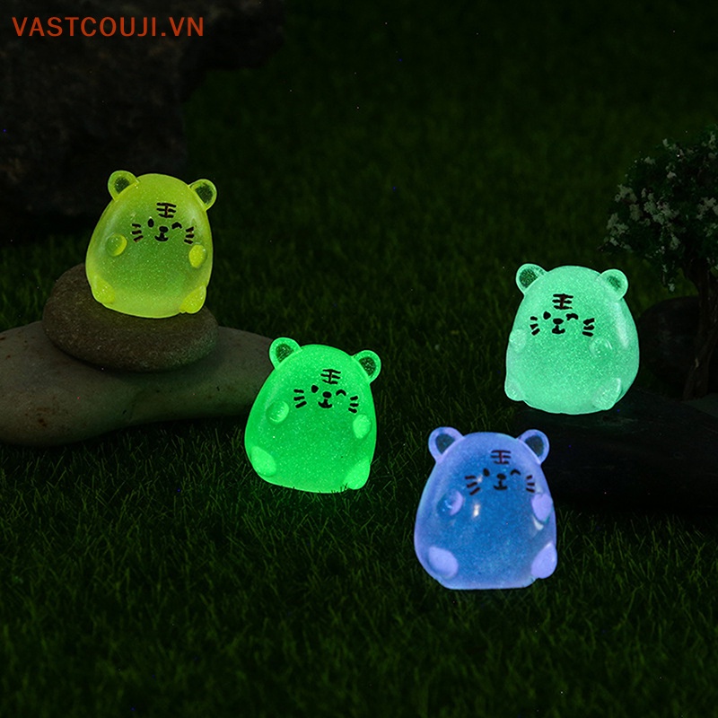 Bộ 2 Tượng Hổ Dạ Quang Thu Nhỏ Bằng Nhựa Resin Thủ Công Dễ Thương Sáng Tạo Trang Trí Tiểu Cảnh