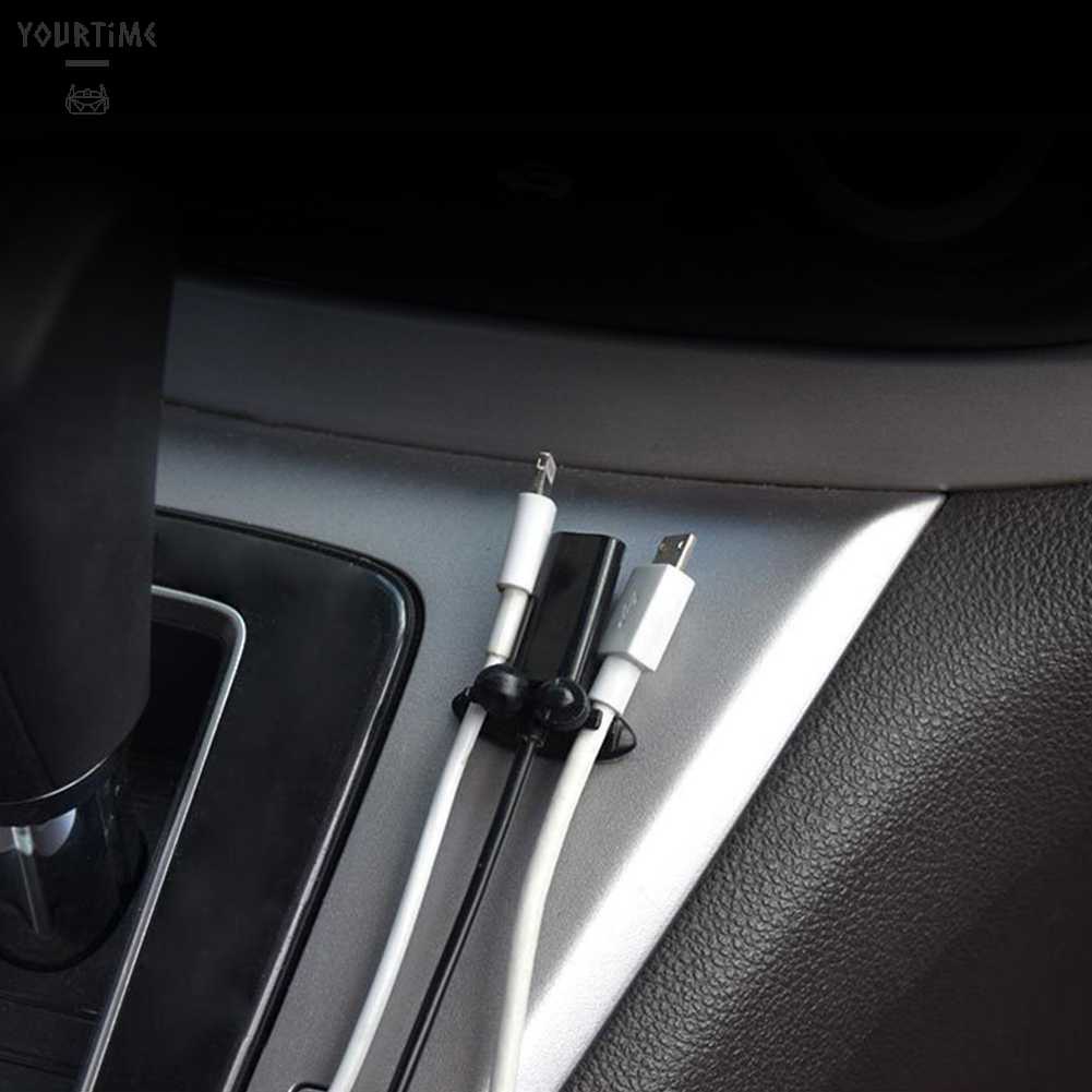 Set 8 Giá Đỡ Dây Cáp USB Gắn Xe Hơi Tiện Lợi