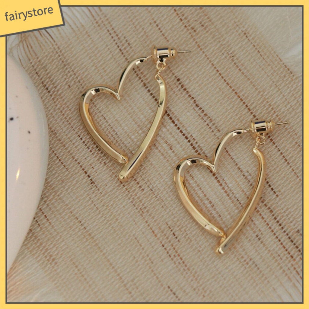 1 Đôi Bông Tai Xỏ Lỗ Hình Trái Tim Phong Cách Pháp Tối Giản Thời Trang Dành Cho Nữ