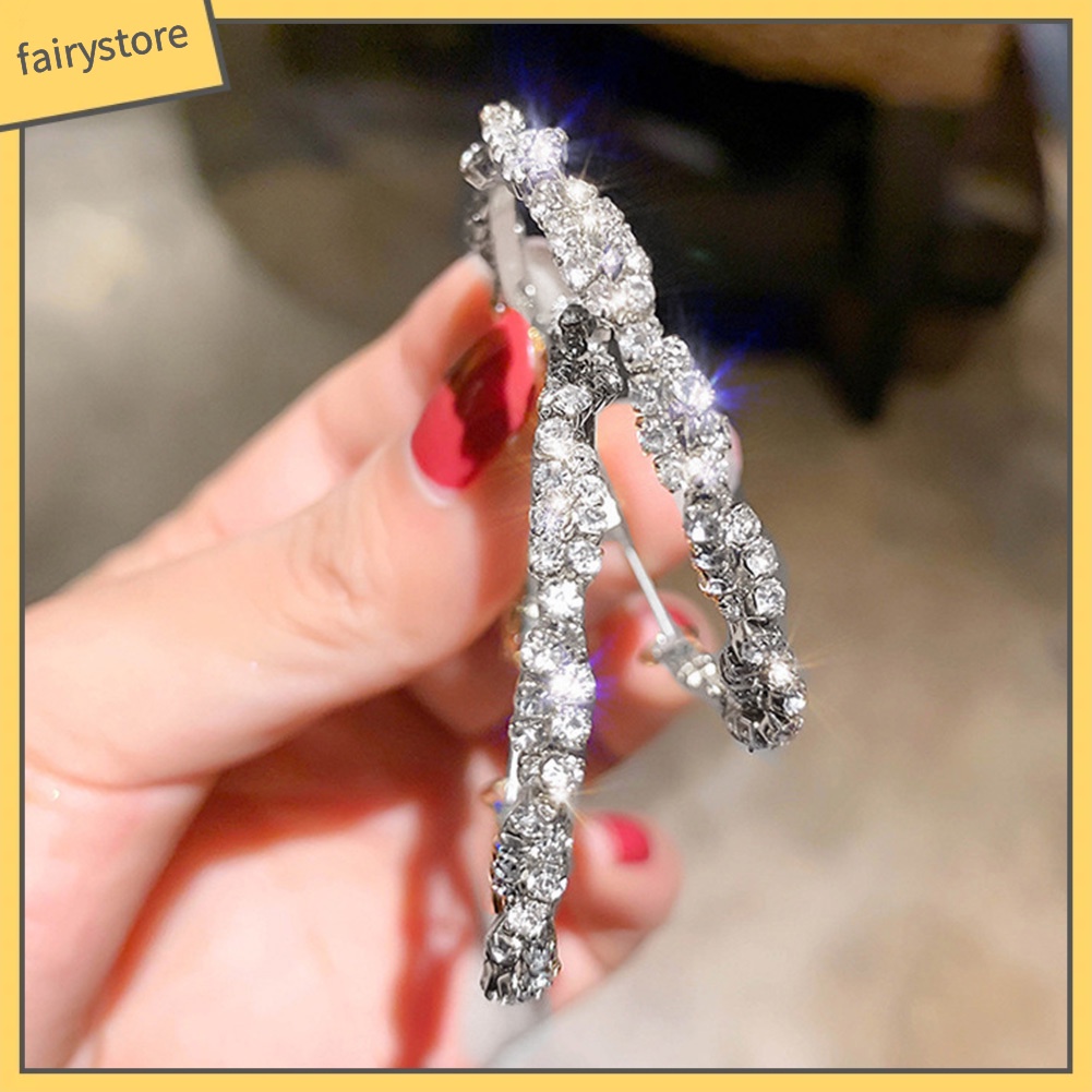 Khuyên Tai Tròn Lớn Đính Đá Thời Trang Dành Cho Nữ