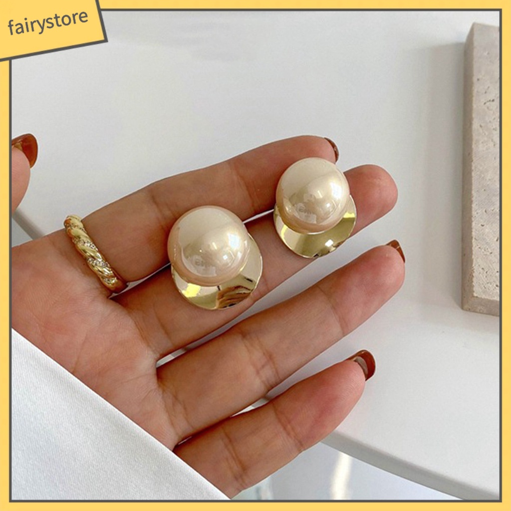 [FRO] 1 Đôi Bông Tai Đinh Tán Không Đau Dễ Sử Dụng Chống Mài Mòn Đính Ngọc Trai Nhân Tạo Đơn Giản