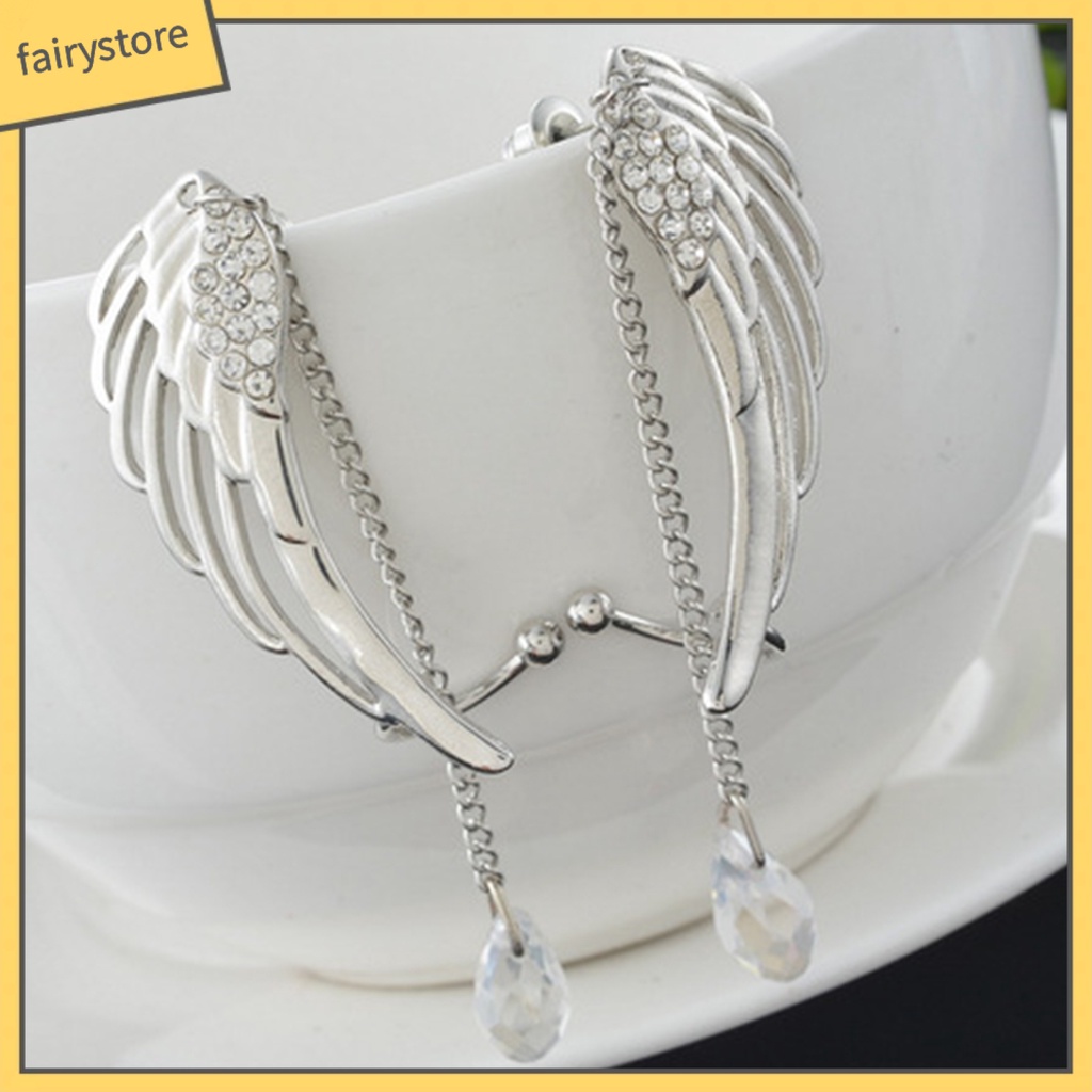 1 Đôi Bông Tai Dáng Dài Hình Đôi Cánh Màu Sắc Thời Trang