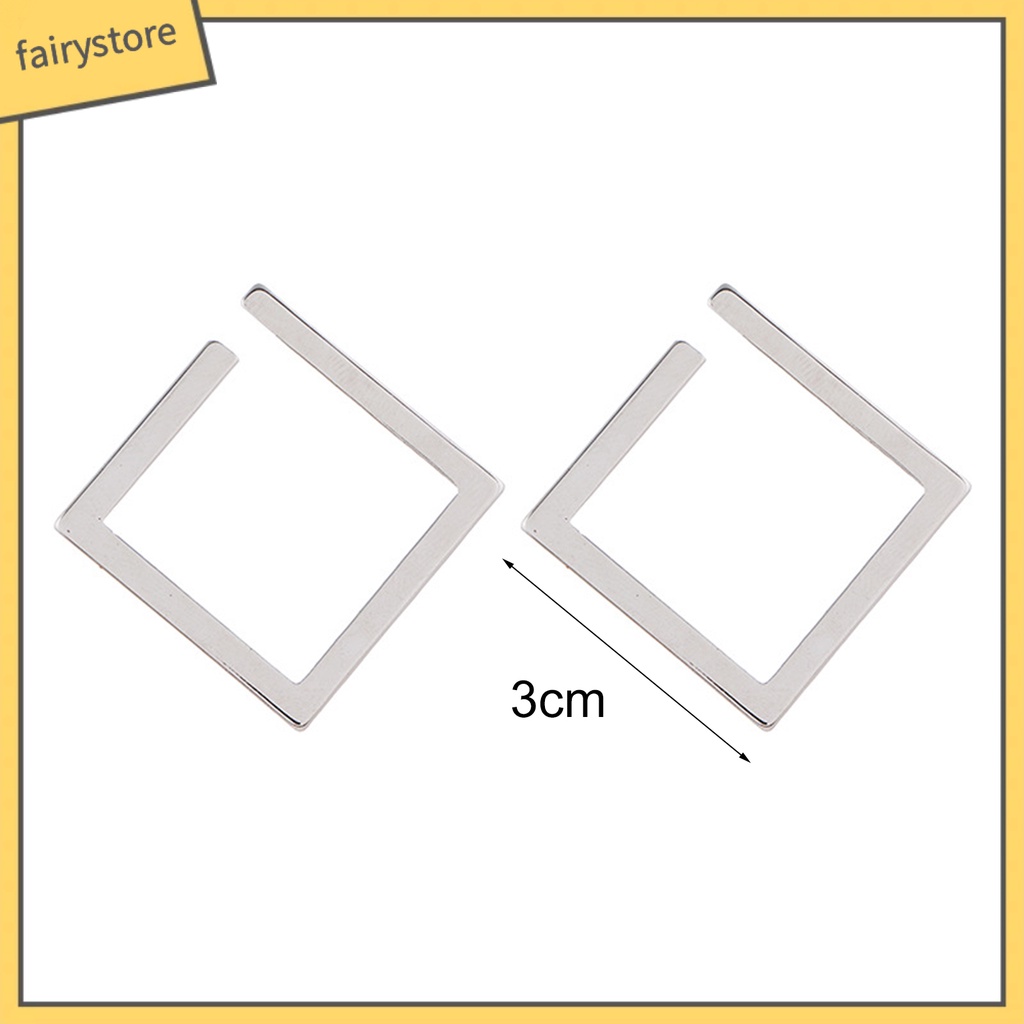 1 Đôi Bông Tai Hình Vuông Cỡ Lớn Thiết Kế Tối Giản Thời Trang Cho Nữ