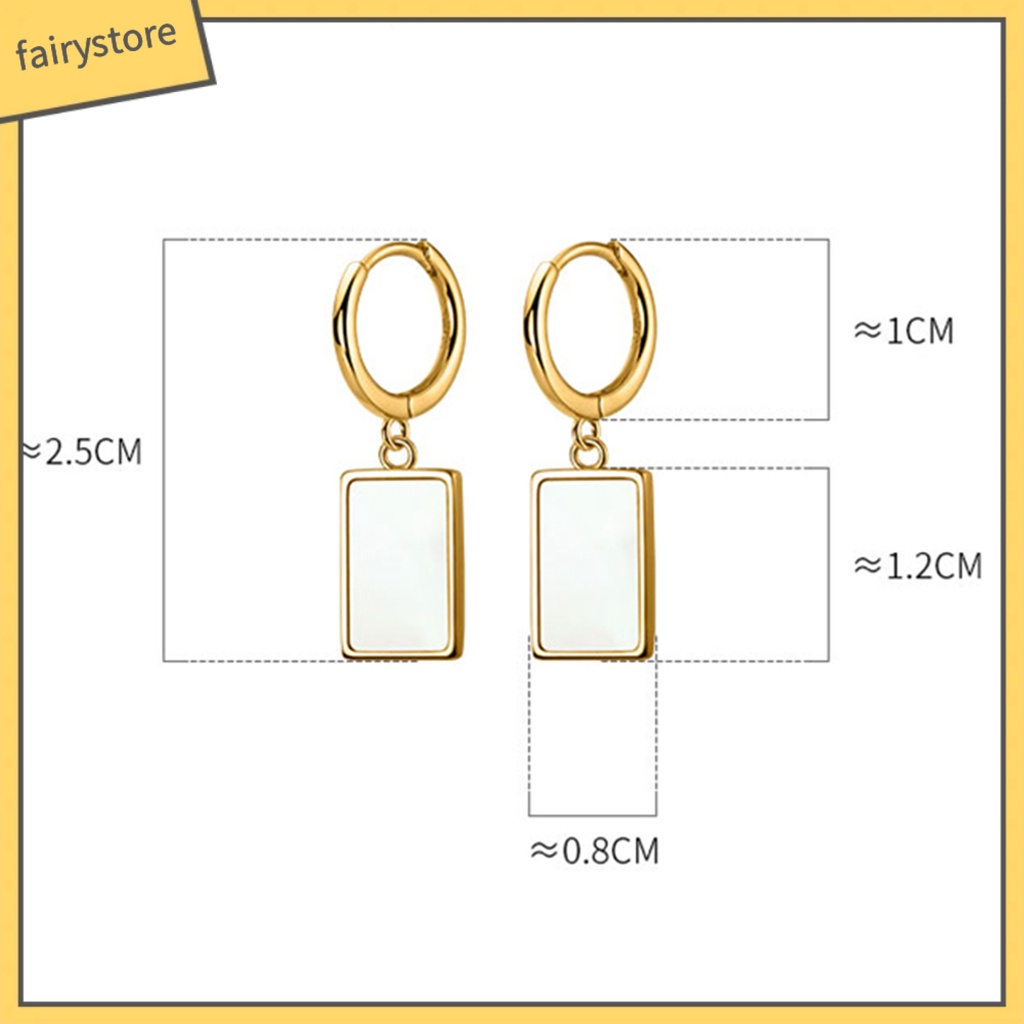 1 Đôi Bông Tai Treo Hình Học Bằng Thép Không Gỉ Chống Dị Ứng Màu Sắc Tương Phản Dành Cho Nữ