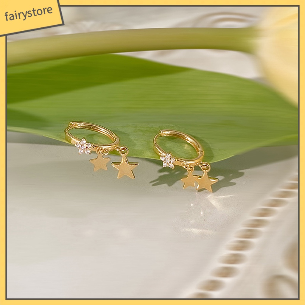 1 Đôi Bông Tai Hình Ngôi Sao Đính Đá Trang Trí Không Phai Màu Trọng Lượng Nhẹ Thời Trang Dành Cho Nữ