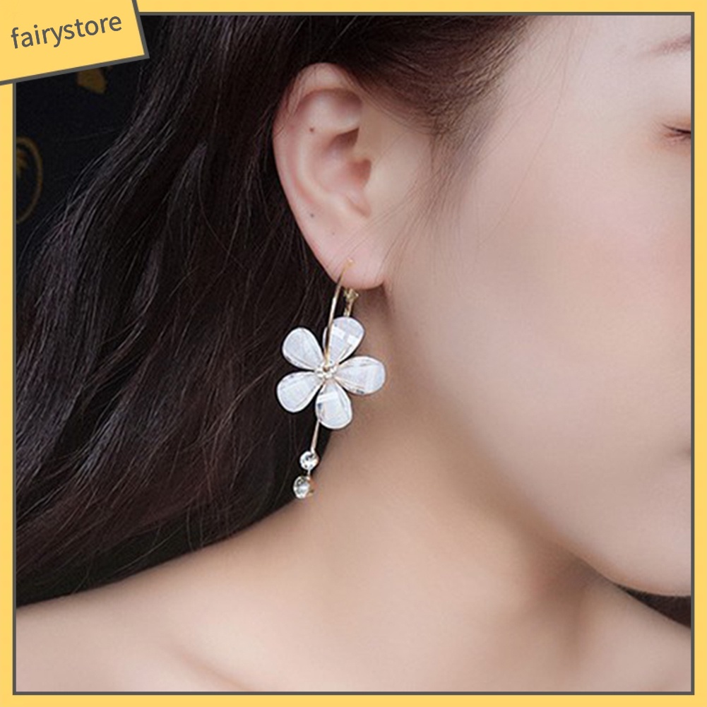 Bông Tai Hình Tròn Cỡ Lớn Đính Đá Phối Tua Rua Thời Trang Cho Nữ