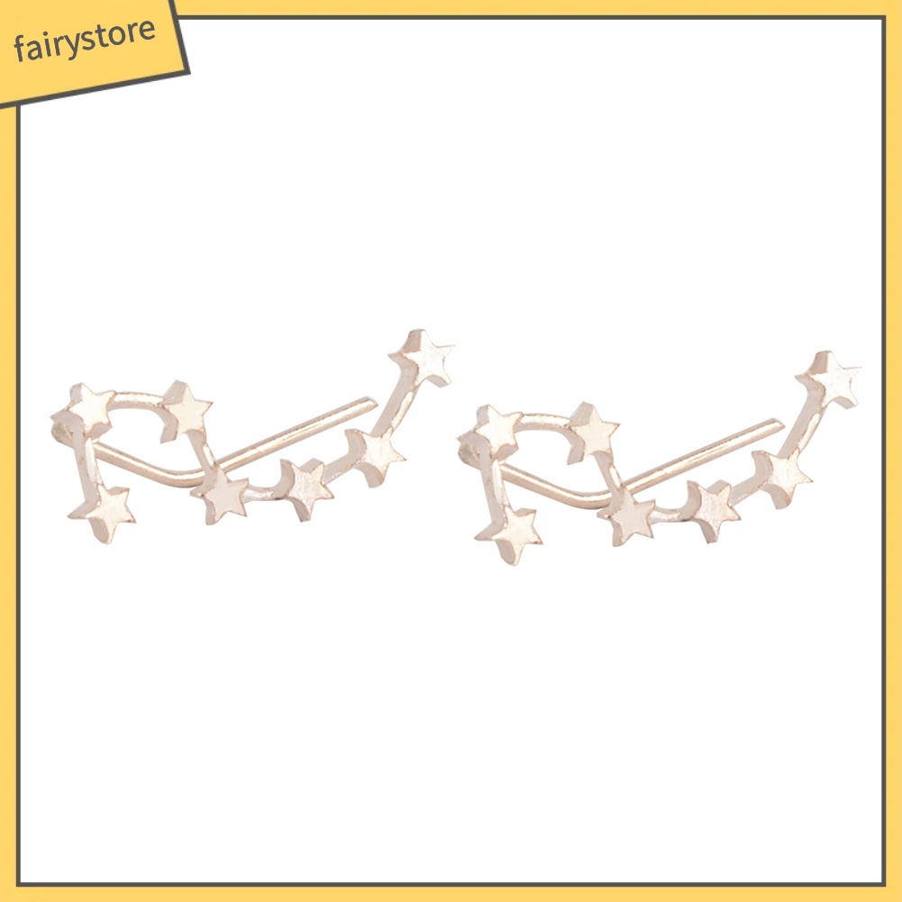 Đôi Khuyên Tai Kẹp Hình Sao Băng Đính Đá Thời Trang Cho Nữ