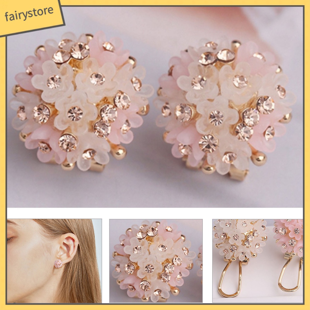 1 Đôi Bông Tai Hình Hoa Bằng Nhựa Resin Nhỏ Gọn Chống Rơi Vỡ Thời Trang Dự Tiệc Cho Nữ