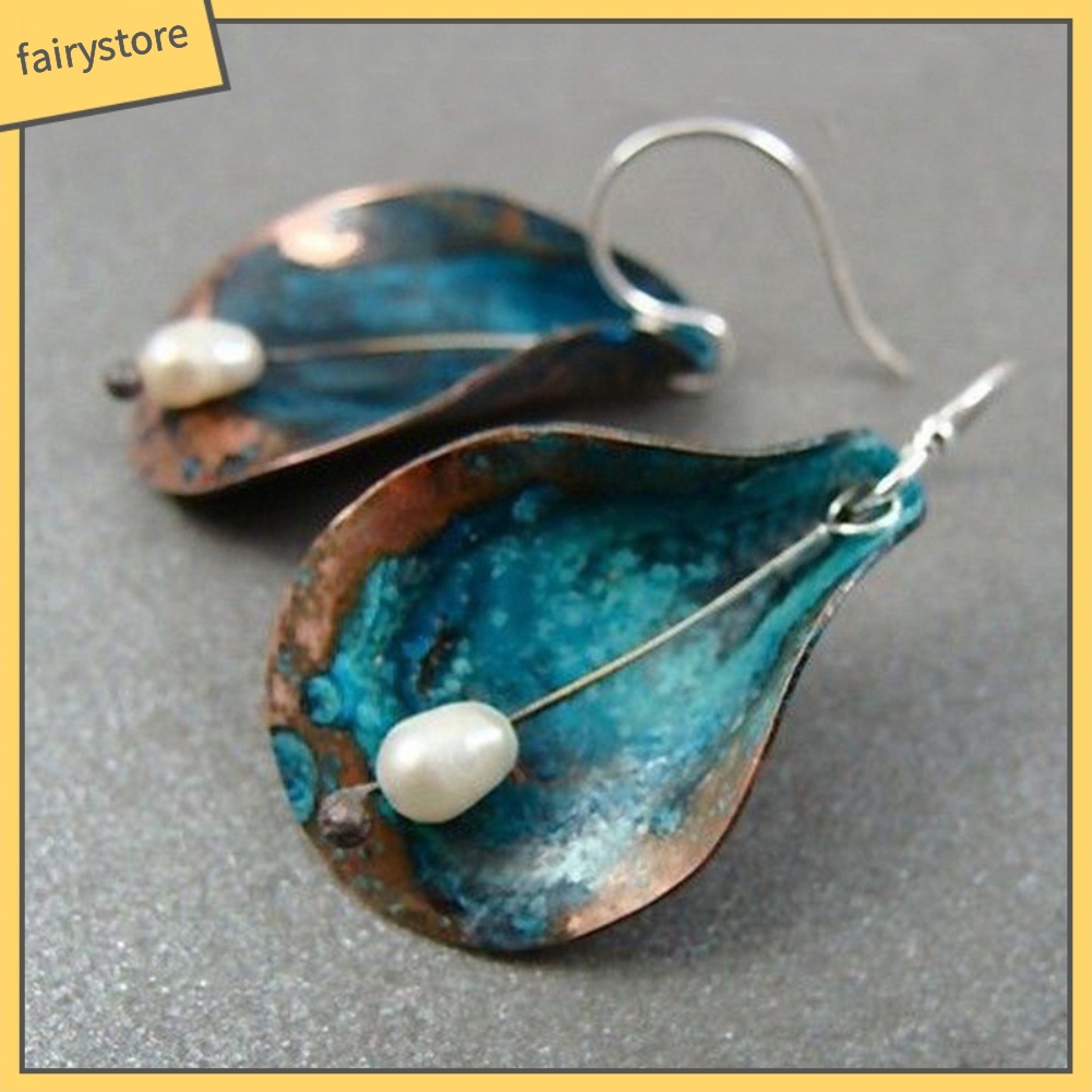 Bông Tai Móc Treo Nhiều Lớp Đính Ngọc Trai Nhân Tạo Phong Cách Vintage Cho Nữ