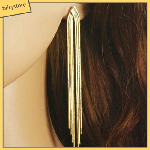 [FRO] Bông Tai Tua Rua Hình Rắn Phối Dây Xích Dài Sau Lưng Tiệc Cưới Cocktail Dành Cho Nữ