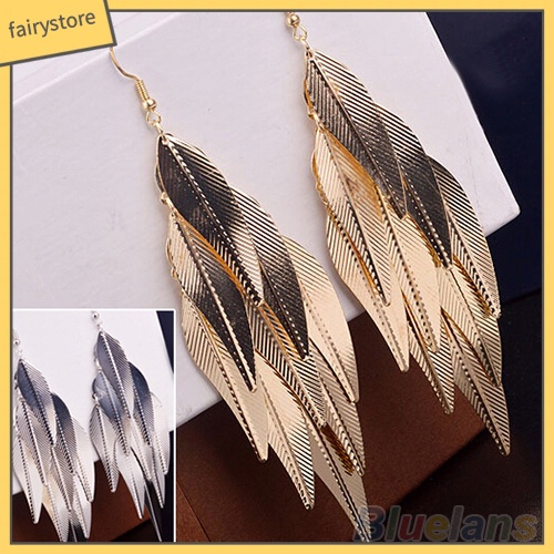 [FRO] Bông Tai Thả Hình Lá Nhiều Lớp Phong Cách Baroque Cổ Điển Cho Nữ