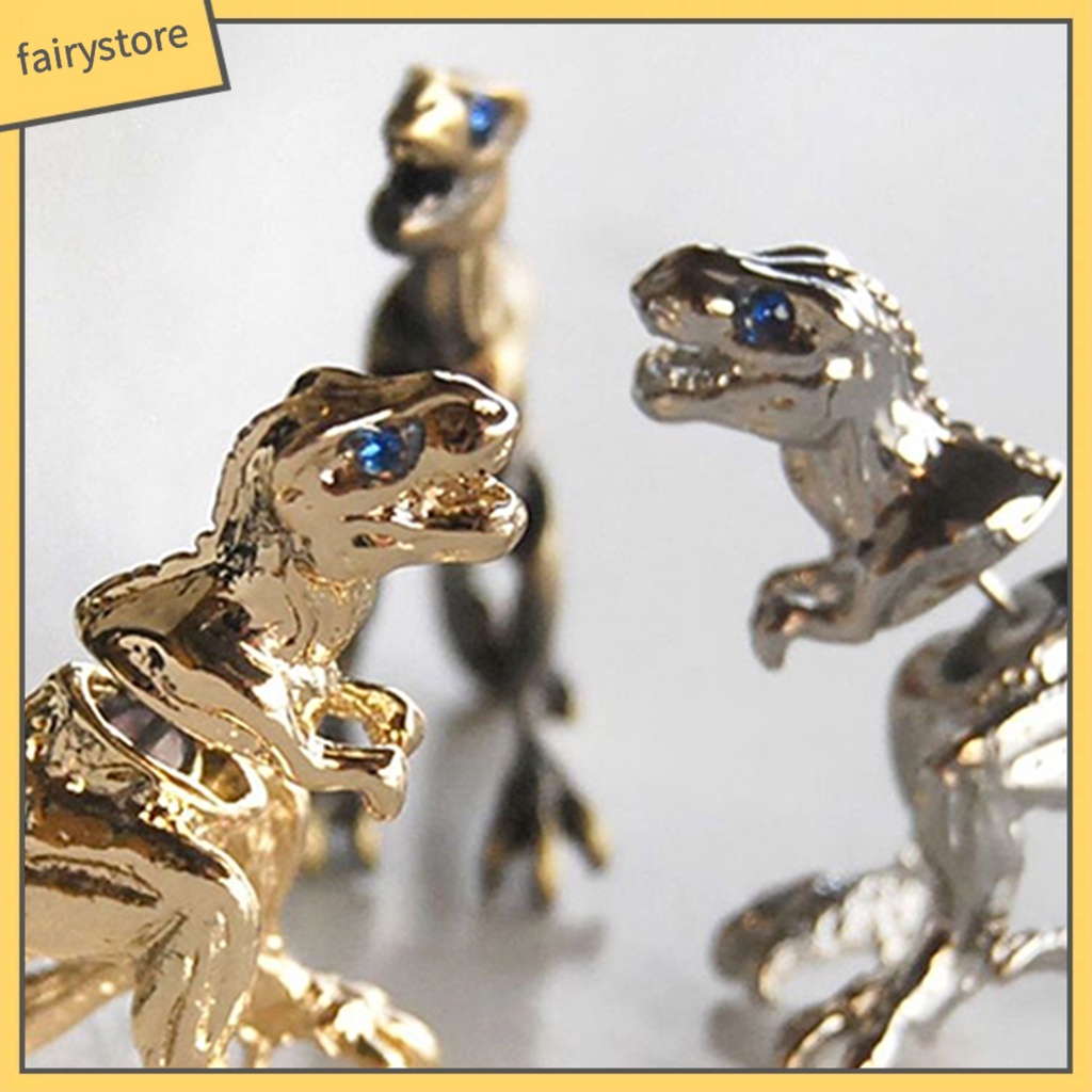 Bông Tai Hình Khủng Long 3D Bằng Hợp Kim Phong Cách Punk Dành Cho Nữ