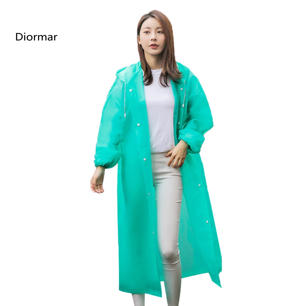 Áo Mưa Có Mũ Trùm Chống Nước Phối Dây Rút Unisex