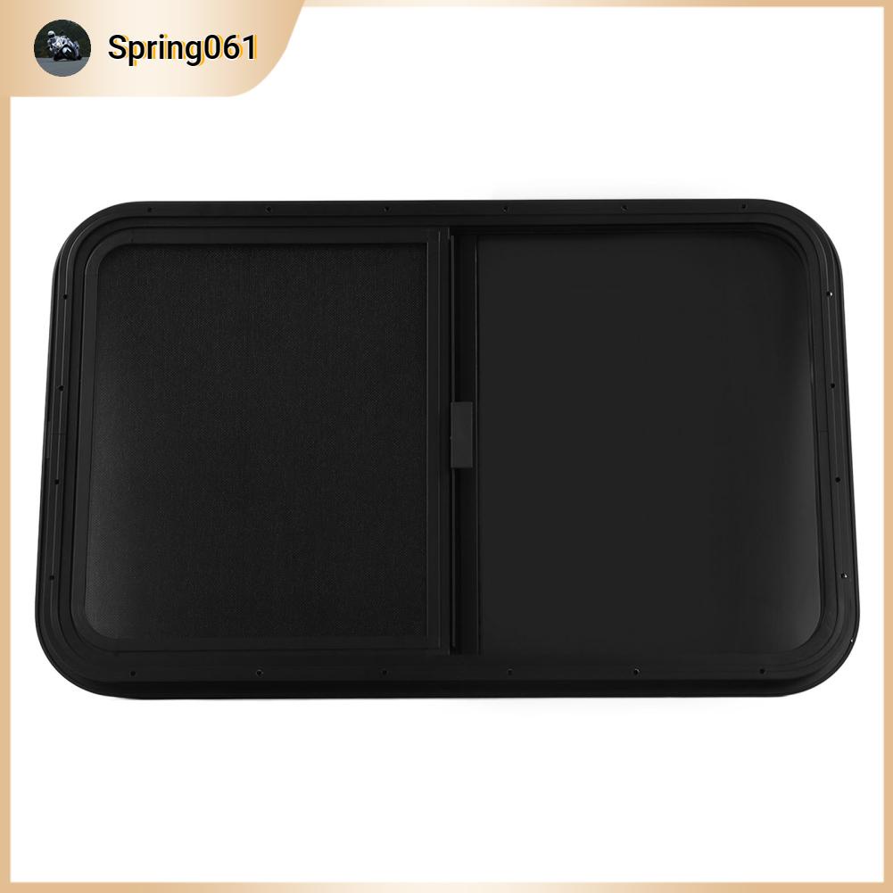 Spring061 Cửa sổ RV Góc tròn Phong cách kéo đẩy UV Proof Sơn tĩnh điện màu đen kín cho xe kỹ thuật cắm trại