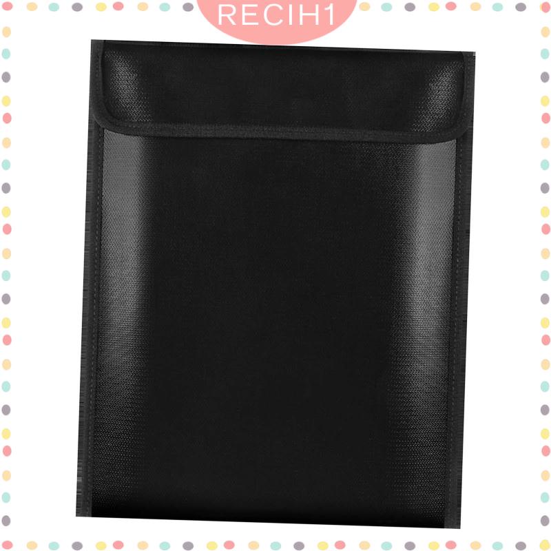 [Recih] Túi Đựng Tài Liệu Tài Liệu / Tiền Giấy An Toàn Chống Cháy Chống Thấm Nước Nhỏ Gọn Có Thể Gập Lại