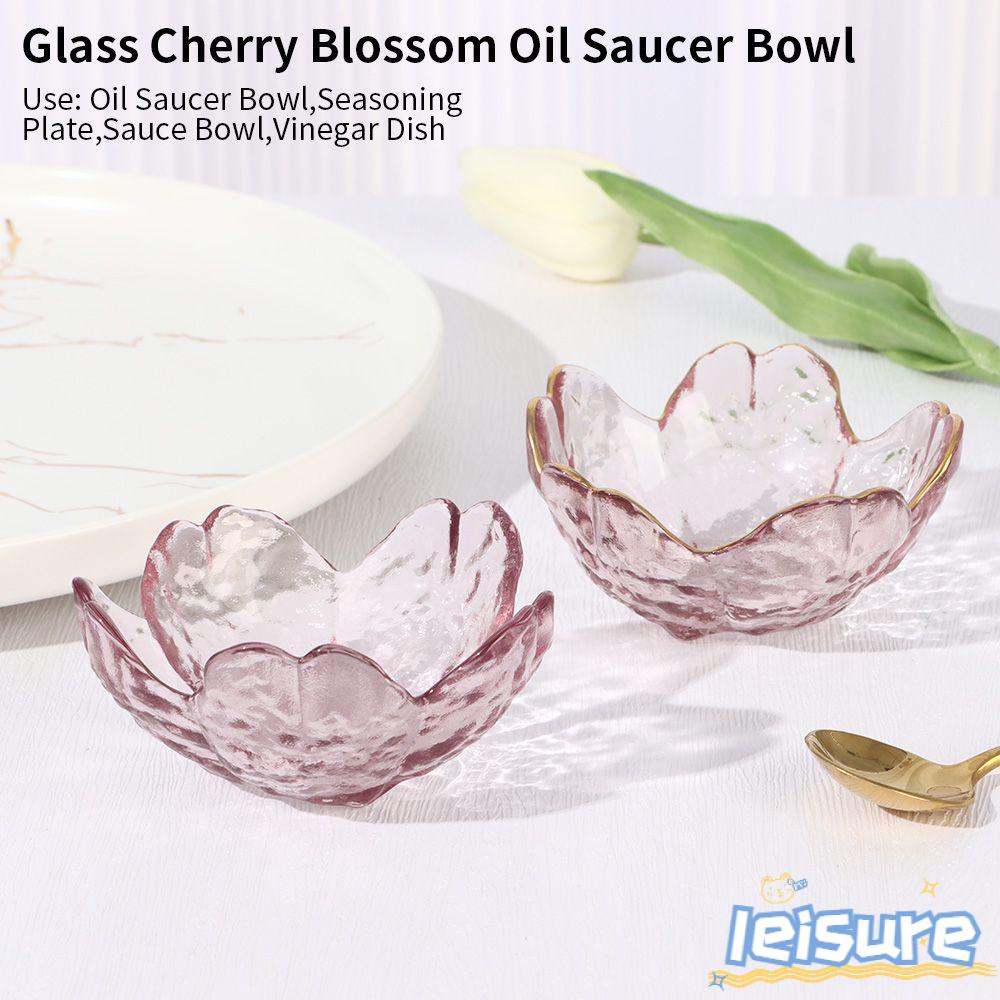 Tô Thủy Tinh Mini Họa Tiết Hoa Anh Đào Đựng Dầu Ăn Tiện Dụng Cho Nhà Bếp