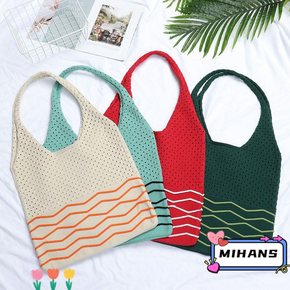 Túi Xách Đeo Vai Đan Len Cỡ Lớn Thời Trang Sành Điệu