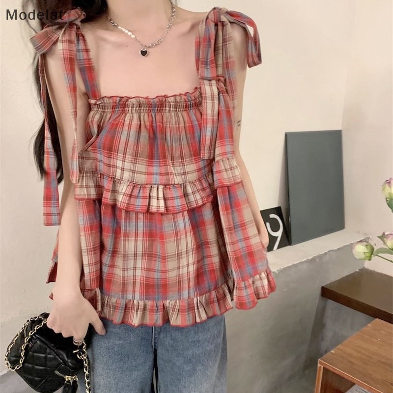 Mfc Áo Sơ Mi Cổ Vuông Không Tay Ngọt Ngào Cho Nữ WTD