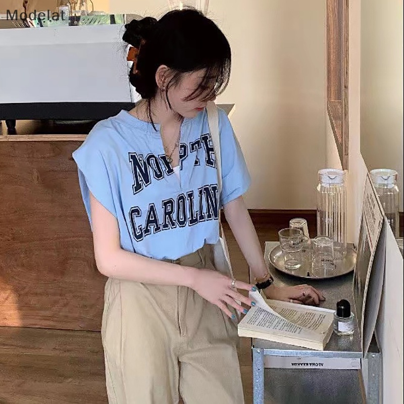 Mfc Áo Thun Không Tay Dáng Rộng In Chữ Phong Cách Hàn Quốc Cho Nữ WTD