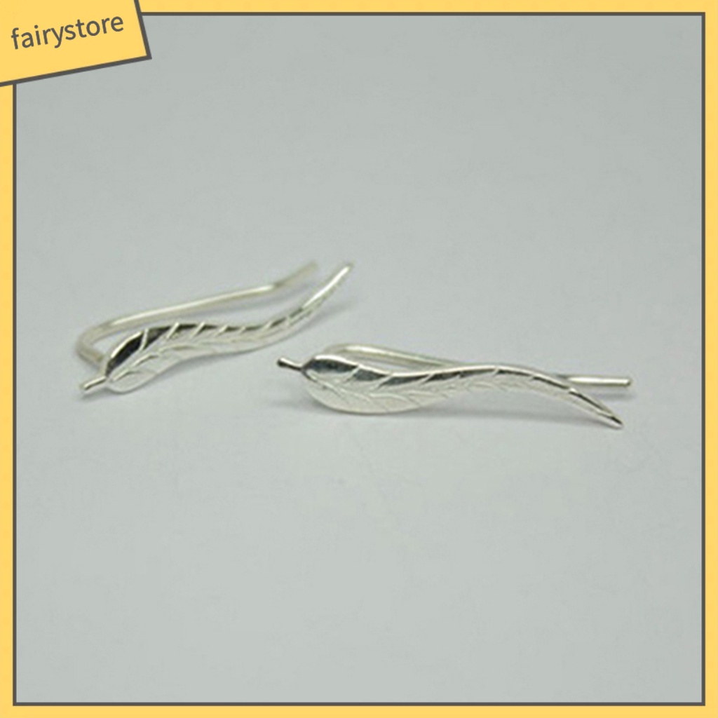 1 Đôi Bông Tai Hình Chiếc Lá Bằng Hợp Kim Thời Trang Dành Cho Nữ