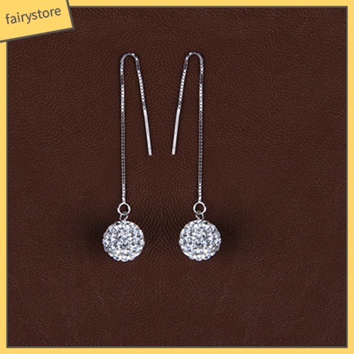 Bông Tai Mạ Bạc Dáng Dài Đính Đá Thời Trang Cho Nữ