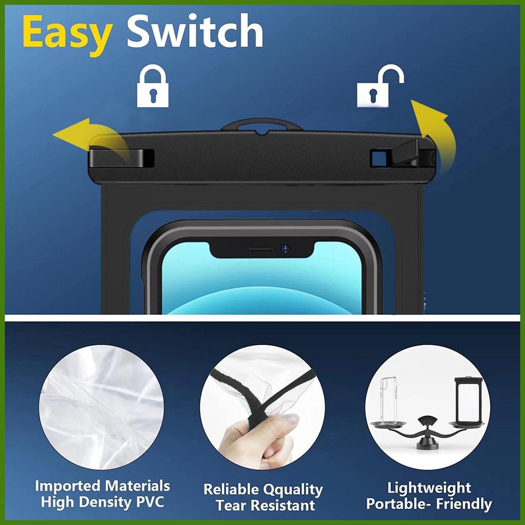 Túi Khô Đựng Điện Thoại IPX8 10Inch Có Dây Đeo Tiện Dụng Khi Đi Bơi