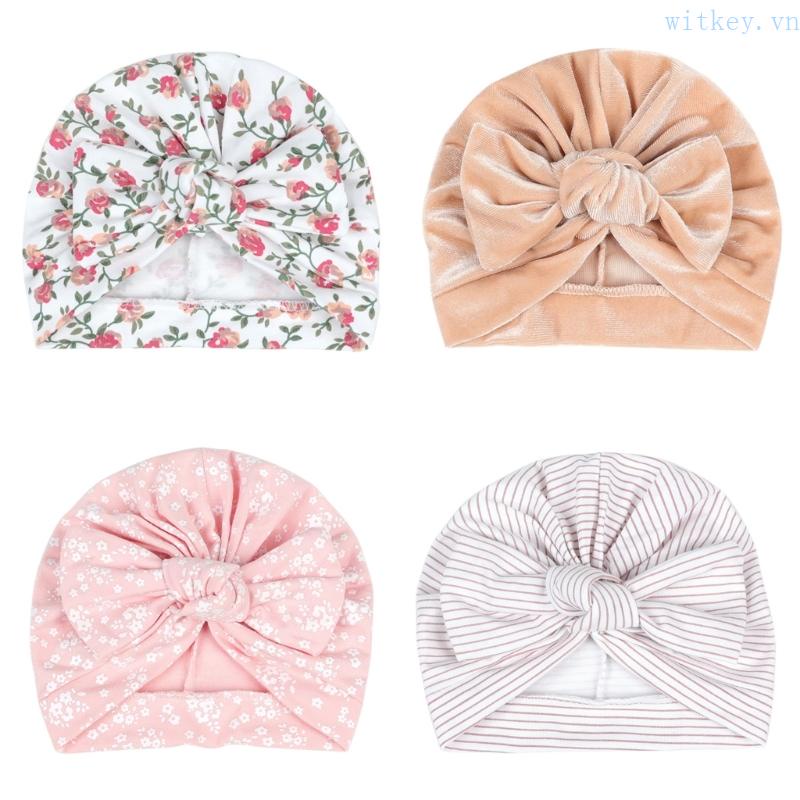 Mũ Beanie Thắt Nơ Nhỏ Dễ Thương Dành Cho Bé Trai Bé Gái Sơ Sinh