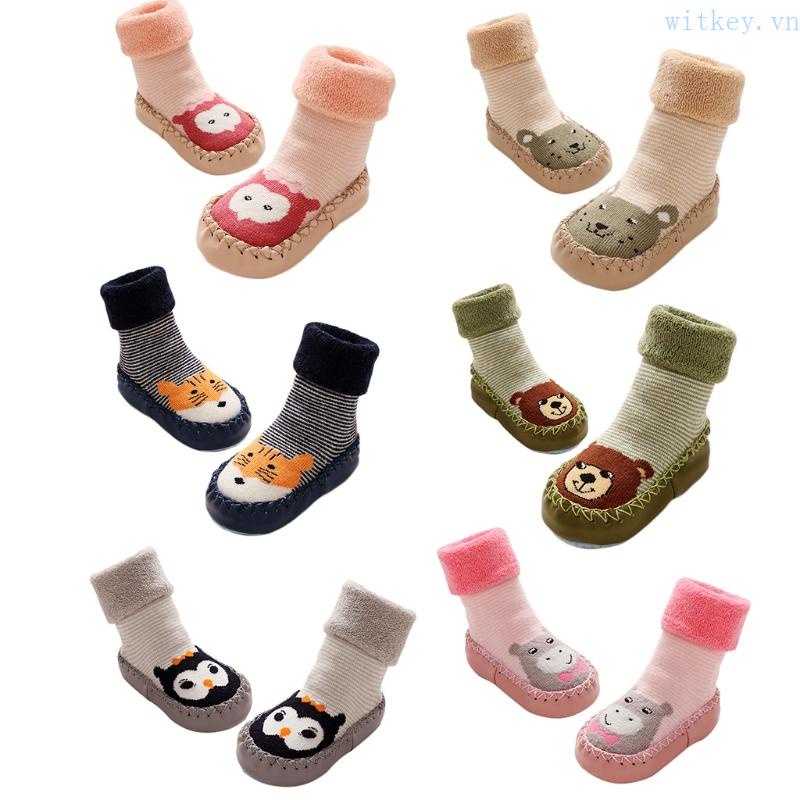 Vớ Chống Trượt Dày Dặn In Họa Tiết Hoạt Hình Dễ Thương Thời Trang Thu Đông Cho Bé