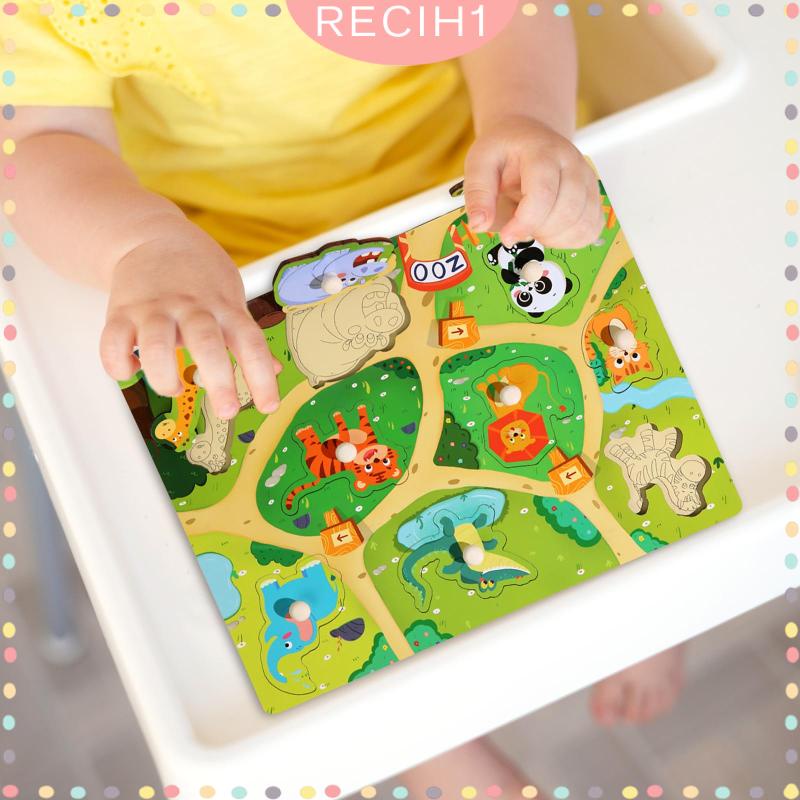 Bộ Đồ Chơi Xếp Hình Bằng Gỗ Họa Tiết Hoạt Hình Vui Nhộn