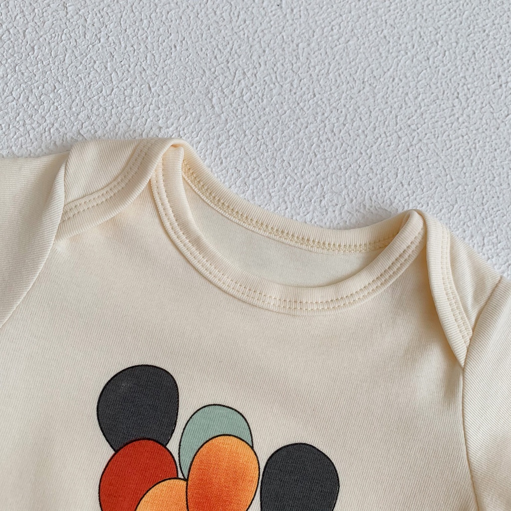 Bộ Áo Liền Quần Tay Ngắn In Hoạt Hình Dành Cho Bé Sơ Sinh 0-2 Tuổi