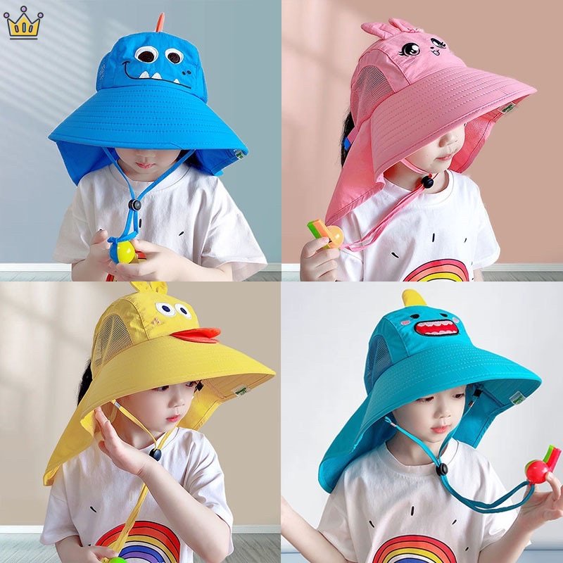 Mũ Vành Rộng Chống Tia UV Họa Tiết Hoạt Hình Dễ Thương Thời Trang Đi Biển Mùa Hè Cho Bé JP5