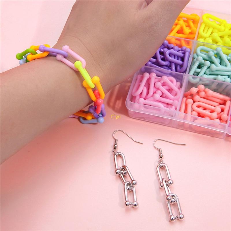 Dây Xích Acrylic Chian Màu Sáng Hình Chữ U Làm Mắt Kính Thủ Công DIY 1