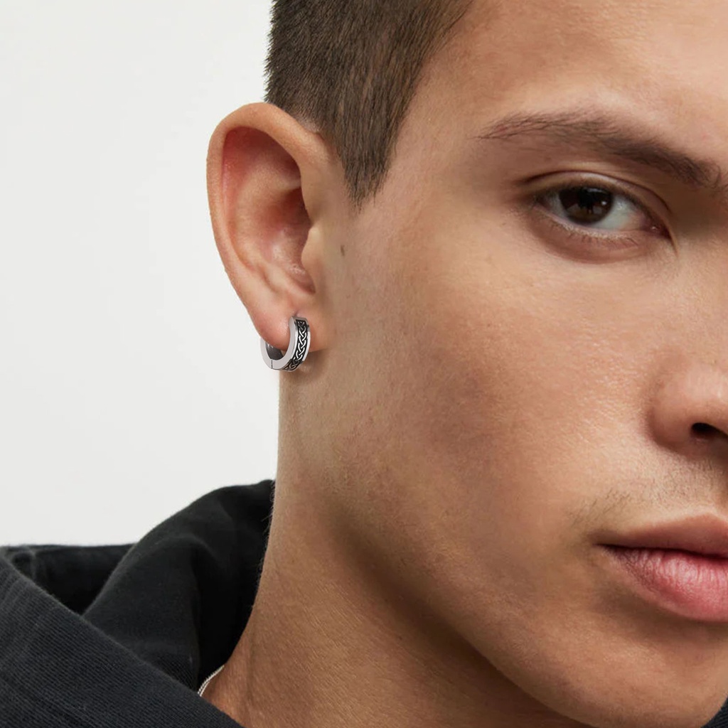 Vnox Bông Tai Thắt Nút Celtic Bằng Thép Không Gỉ Không Phai Màu Phong Cách Retro Cho Nam