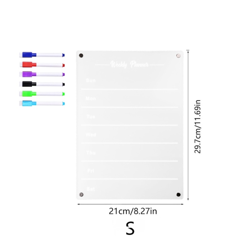 Lịch Để Tủ Lạnh Kèm 6 Bảng Trắng Bằng Acrylic Có Thể Tái Sử Dụng