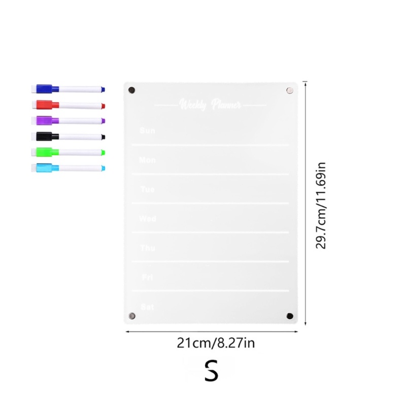 Lịch Để Tủ Lạnh Kèm 6 Bảng Trắng Bằng Acrylic Có Thể Tái Sử Dụng