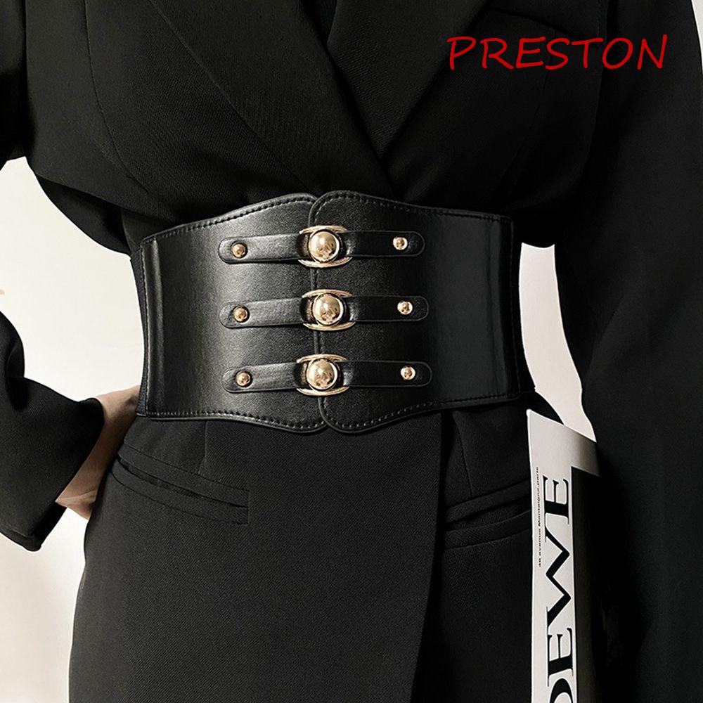 Thắt Lưng Bản Rộng Có Khóa Kim Loại Phong Cách Vintage Cho Nữ