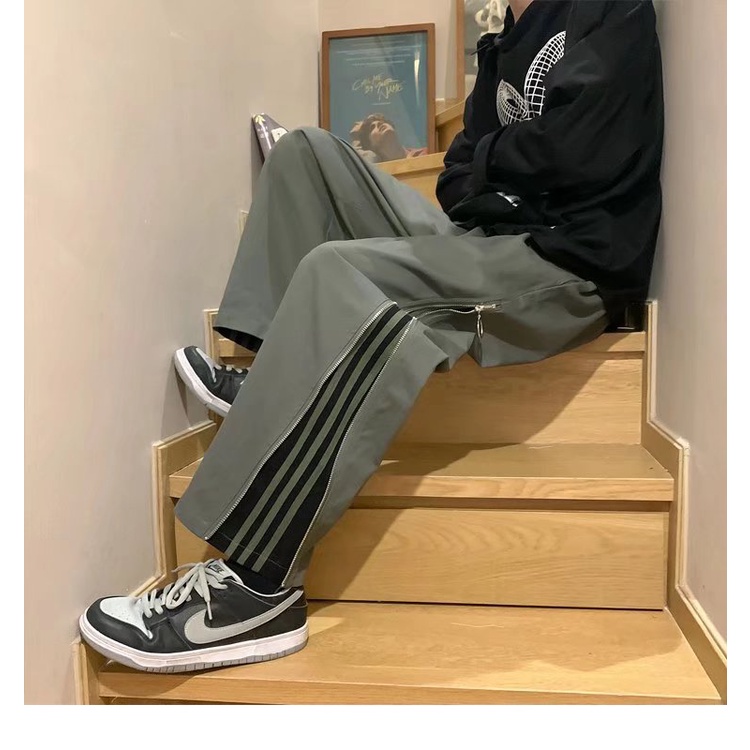 Quần Dài Ống Rộng Phong Cách Đường Phố Hàn Quốc Cá Tính Cho Nam