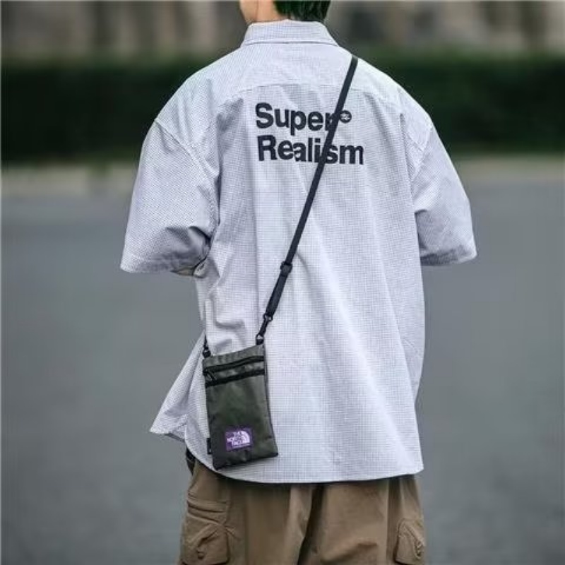 Áo Sơ Mi Tay Ngắn Dáng Rộng Họa Tiết Sọc Caro In Chữ Phong Cách Đường Phố Thời Trang Mùa Hè