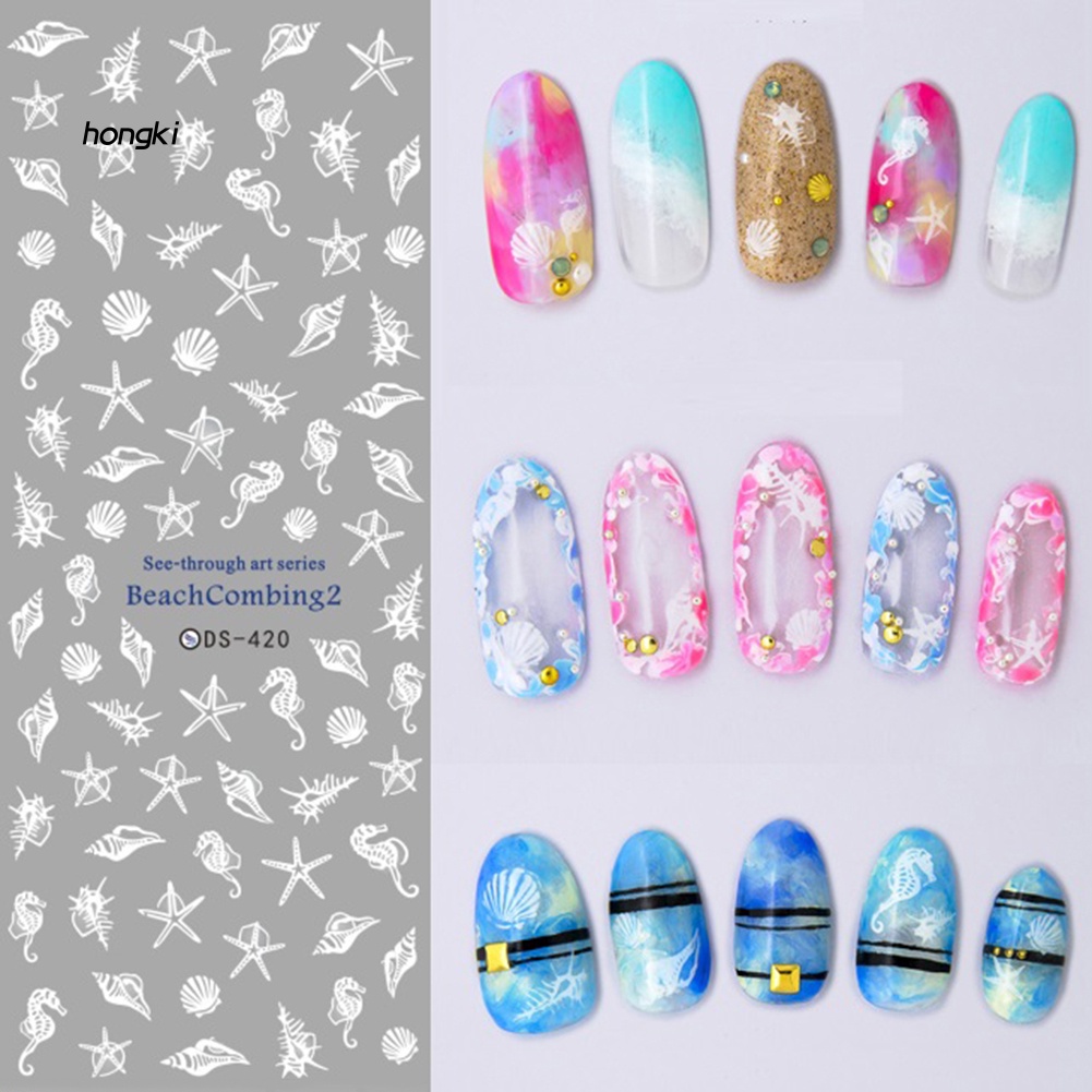 Sticker Dán Móng Chống Nước Hình Vỏ Sò Sao Biển