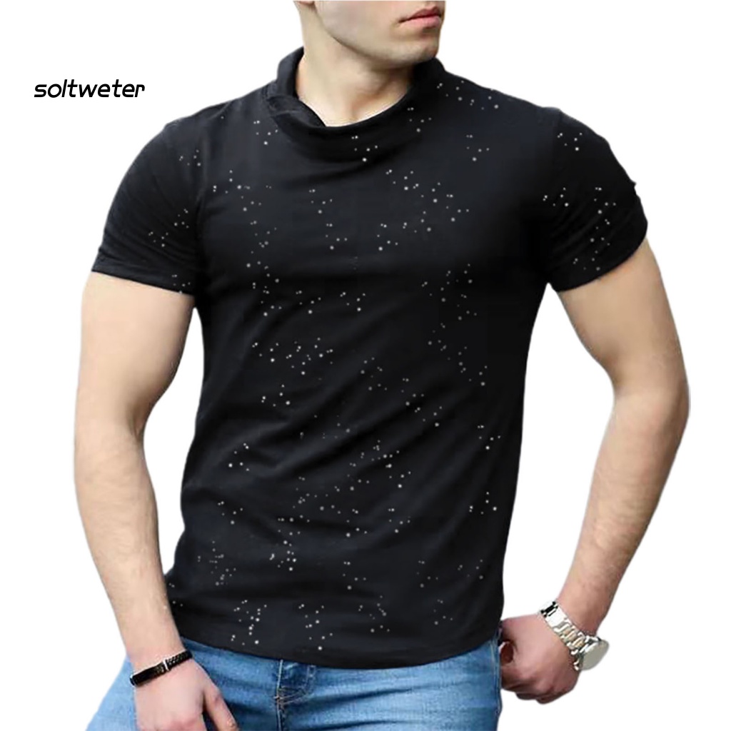 Áo nam Ngắn Tay Họa Tiết Chấm Bi Mặc Hàng Ngày