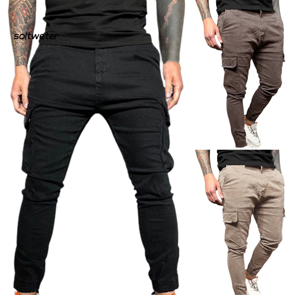 Quần Dài Dáng Rộng Màu Sắc Đơn Giản Thoáng Khí Thời Trang Cho Nam