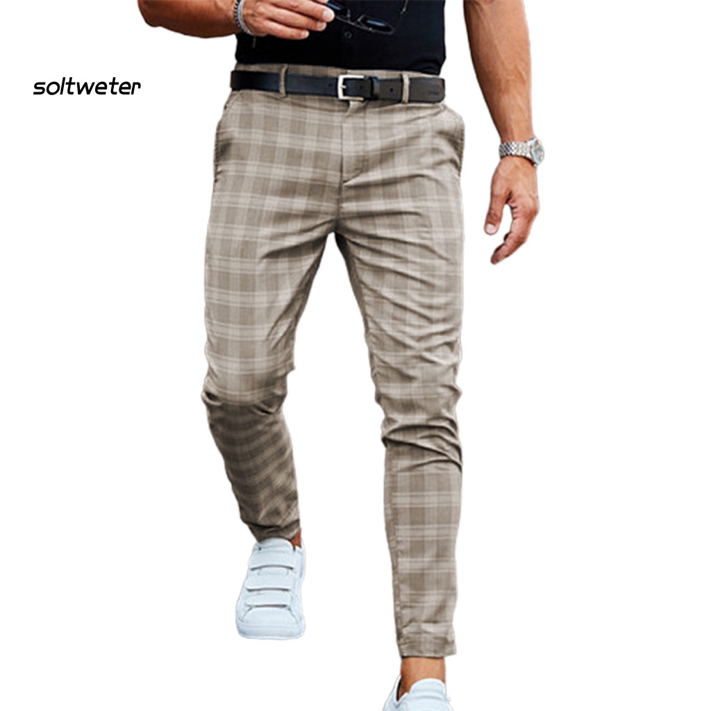 Quần Dài Dáng Rộng In Họa Tiết Caro Kiểu Vintage Thời Trang Thu Đông Cho Nam